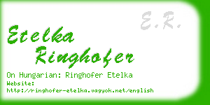 etelka ringhofer business card